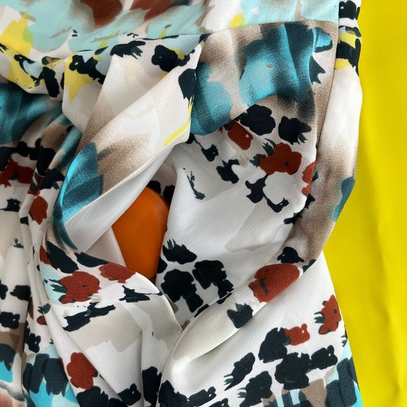 The Limited Strapless Cream Multi Colored Dress with Pockets, Size 0 - Picture 10 of 12